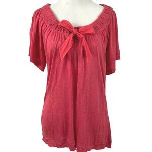 DKNY Jeans Vintage Bow Tie Blouse Feminine Preppy Top Women M